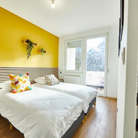 Be-2d Joli 3 Pieces Equipe Pour 1-4 Pers 2eme Etage Au Centre De Апартаменты Мюлуз